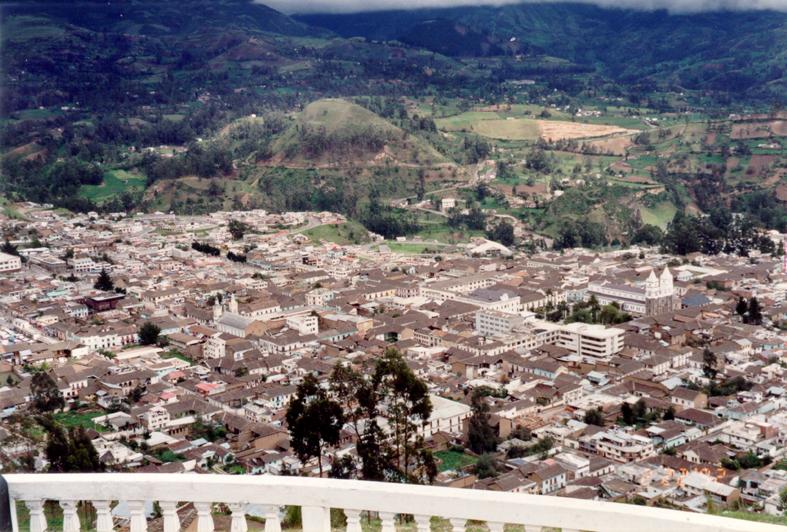 Vista panorámica de la ciudad de Guaranda, capital de la provincia de Bolívar.